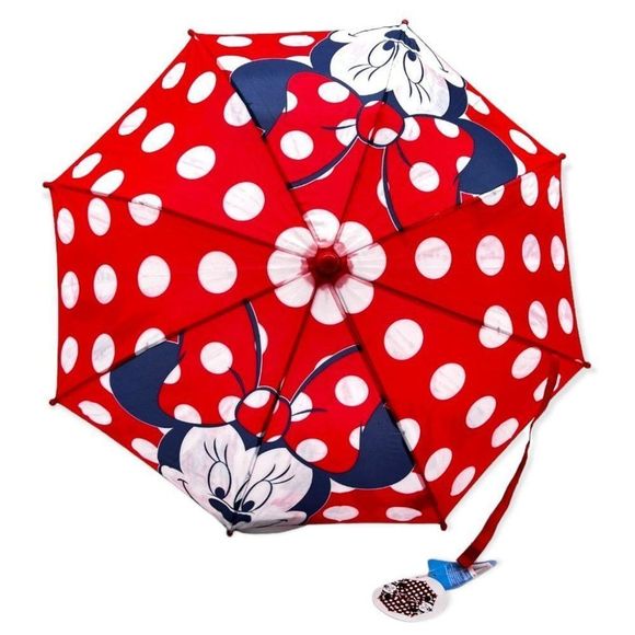 Kids Umbrella Cartoon Minnie Mouse 21”/53cm, with Clamshel handle, Red Color - Picture 2 of 2